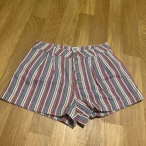 BDG Rainbow Striped Button Fly Denim Shorts | 10